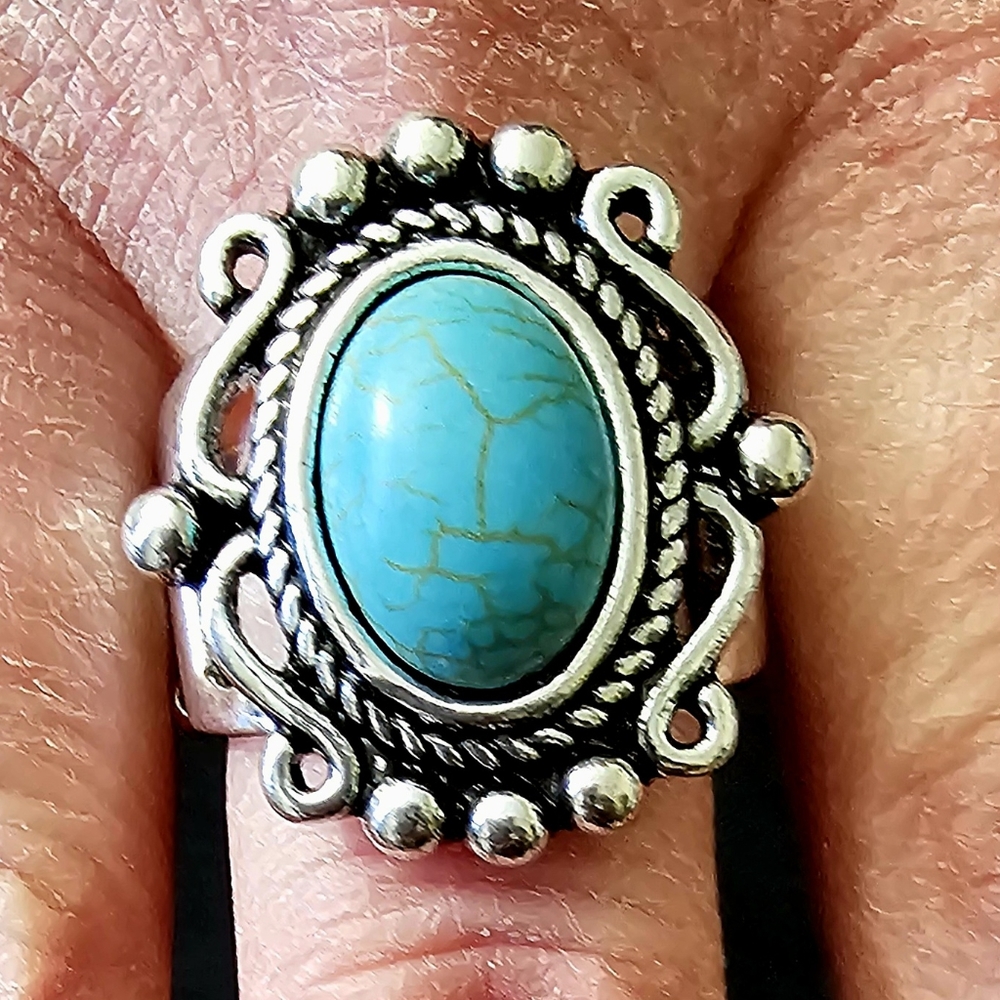 Faux Turquoise Stretch Ring